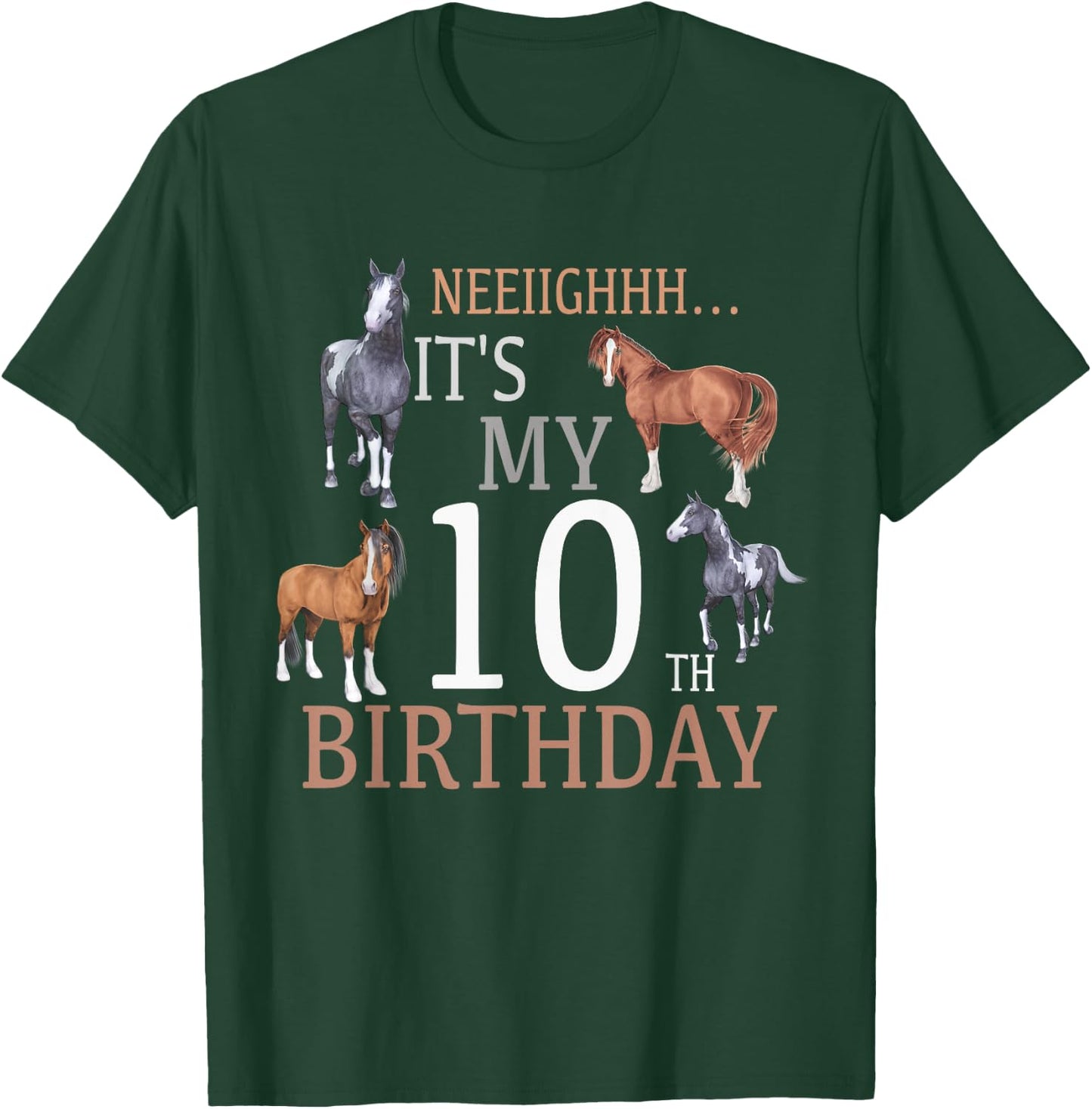 Its My 10th Birthday Shirt Horse Lover 10 Year Old Birthday T-Shirt - T-Shirt | Forest