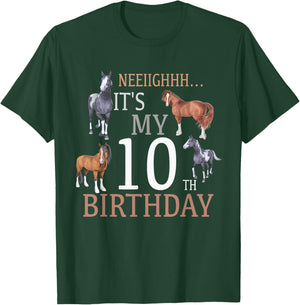 Its My 10th Birthday Shirt Horse Lover 10 Year Old Birthday T-Shirt - T-Shirt | Forest