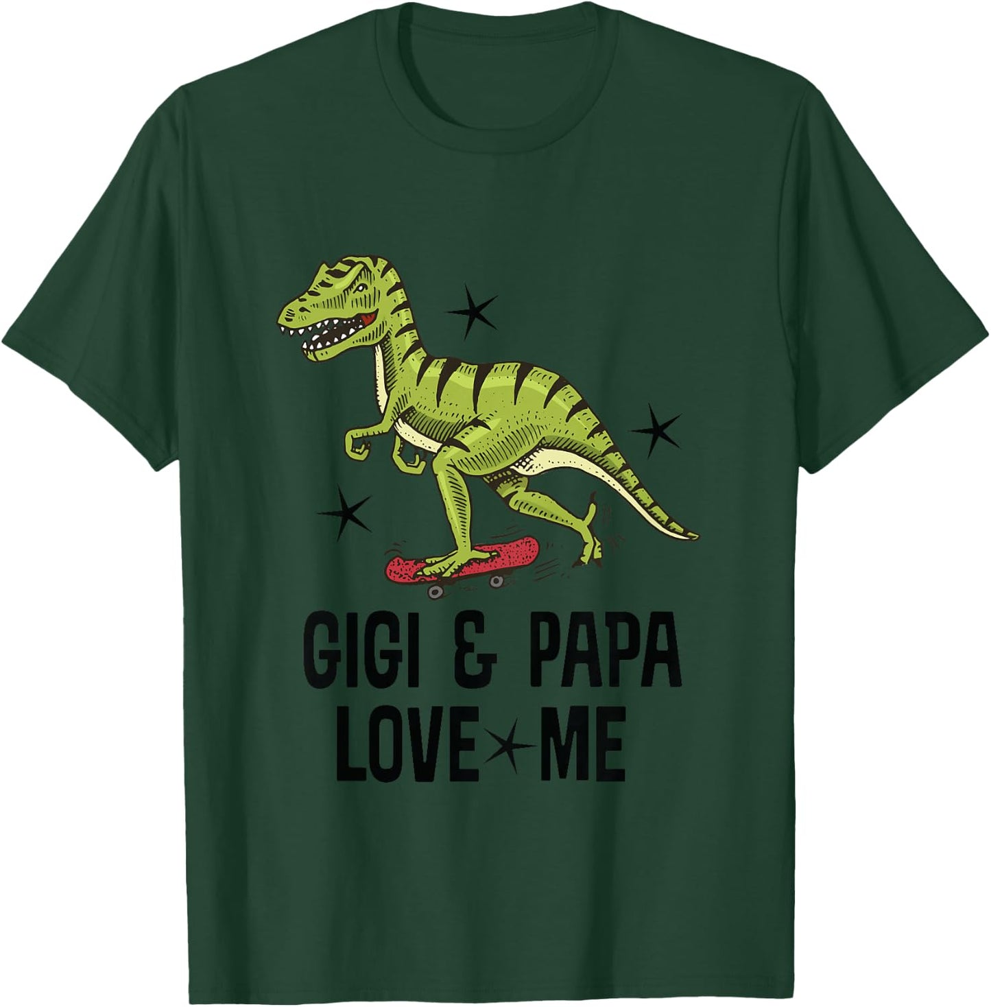 Kids Gigi and Papa Love Me Grandson Dinosaur T-Shirt - T-Shirt | Forest