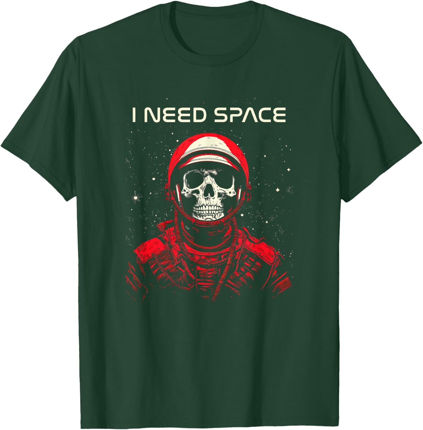 I Need Space Skeleton Skull Astronaut T-Shirt - T-Shirt | Forest