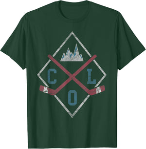 Colorado Ice Hockey Rocky Mountains Wintersports T-Shirt - T-Shirt | Forest