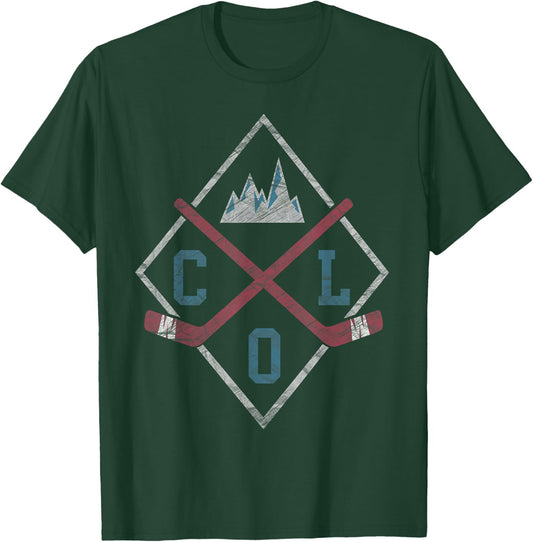 Colorado Ice Hockey Rocky Mountains Wintersports T-Shirt - T-Shirt | Forest