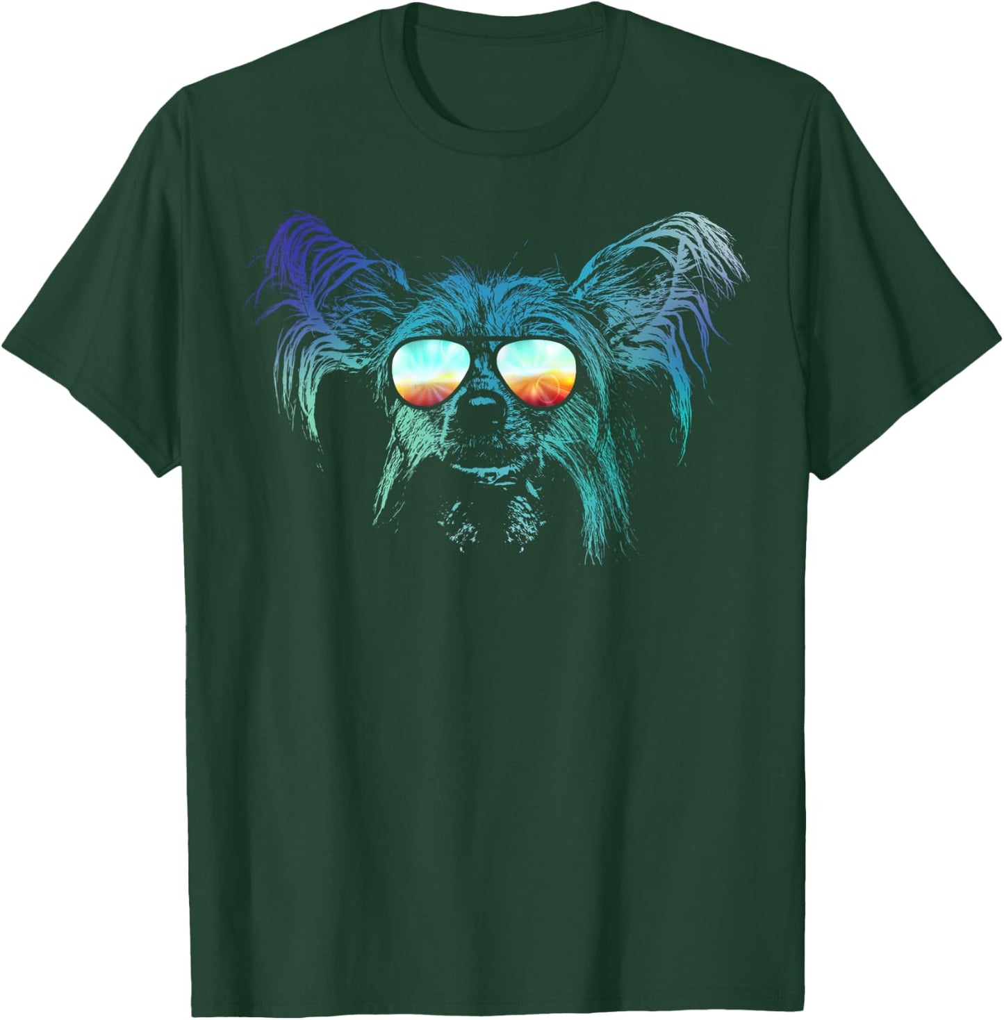 Neon Dog Chinese Crested Women Girls Kids T-Shirt - T-Shirt | Forest