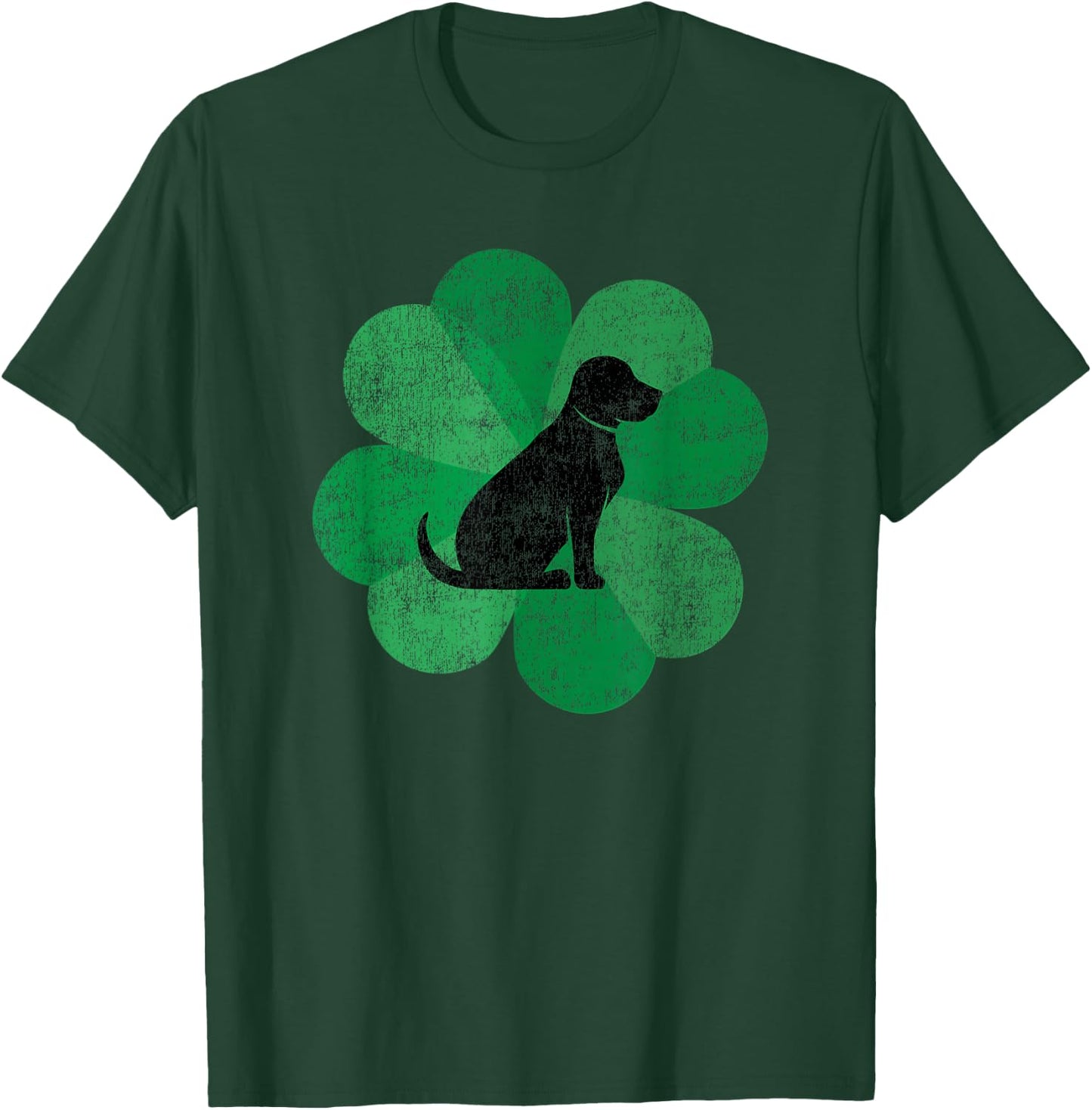 Black Lab St. Patrick's Day - Retro Labrador Retriever T-Shirt - T-Shirt | Forest