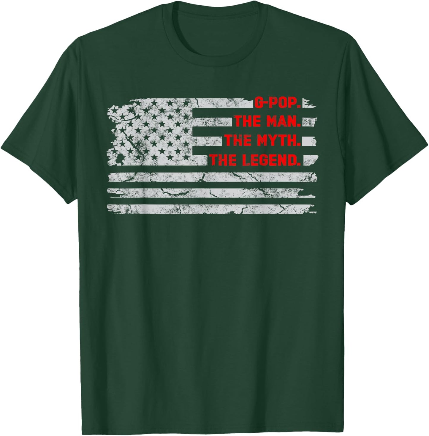 G-pop The Man Myth Legend fathers day Vintage American Flag T-Shirt - T-Shirt | Forest
