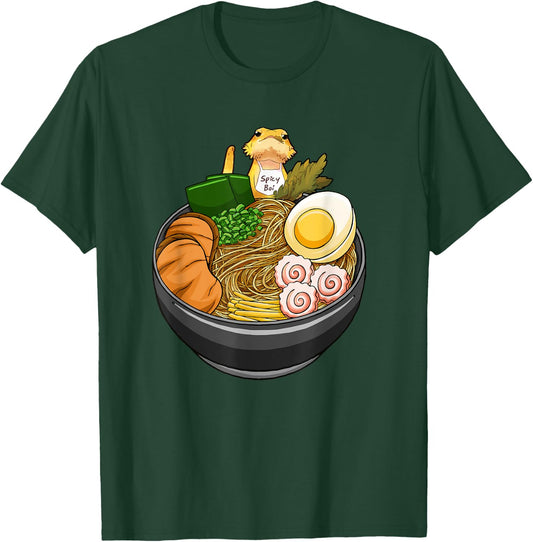 Bearded Dragon Ramen Noodles Kawaii Japanese Anime Kids T-Shirt - T-Shirt | Forest