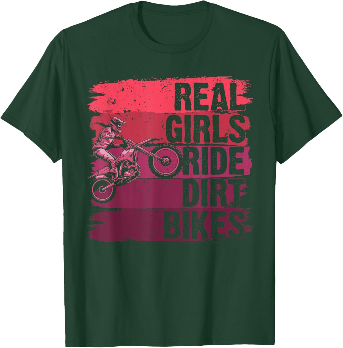 Cool Dirt Bike Girls Motocross Biker Racer Sport T-Shirt - T-Shirt | Forest