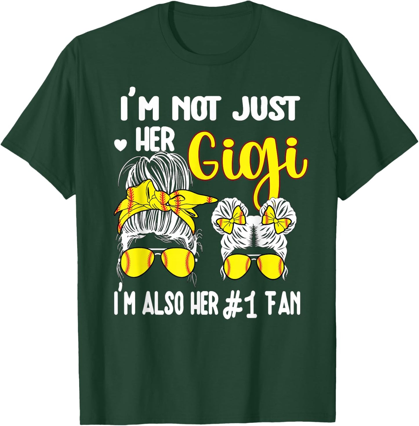 Softball Grandma Gigi Softball Fan Gigi T-Shirt - T-Shirt | Forest