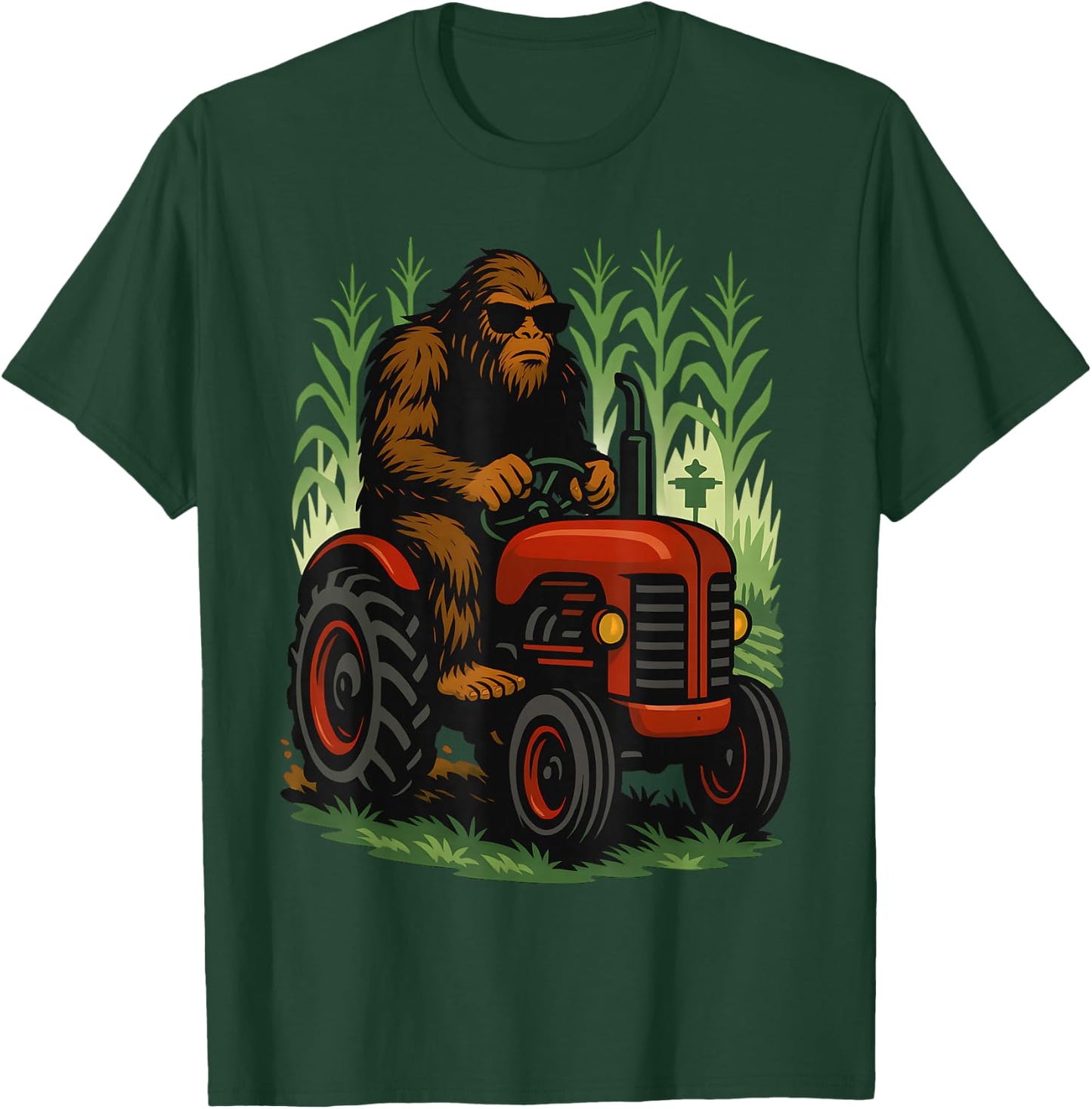 Funny Bigfoot Farmer Tractor Farming Farm Men Boys T-Shirt - T-Shirt | Forest