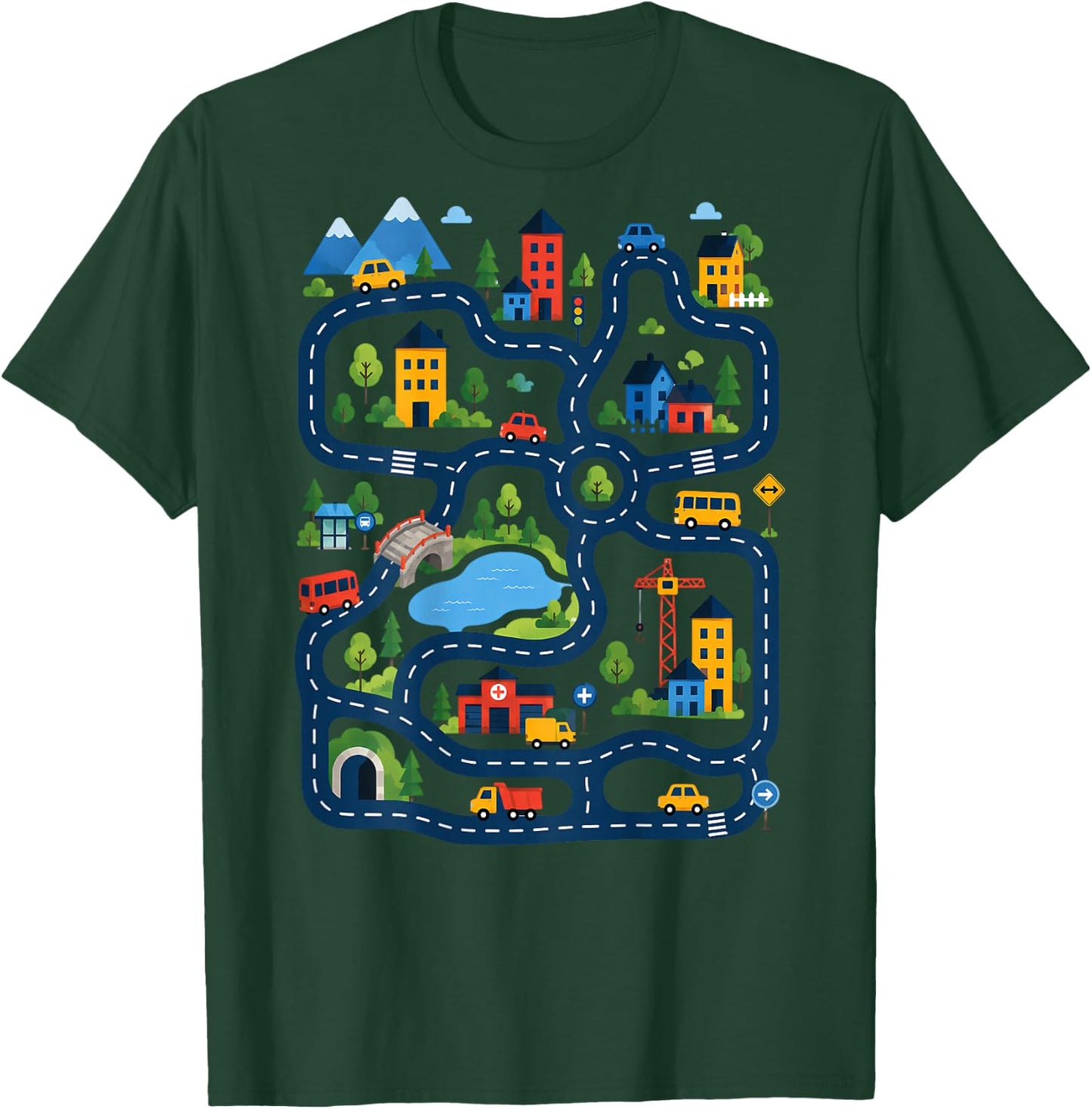 (On Back) Tired Dads Club Car Race Track On Dad Father's Day T-Shirt - T-Shirt | Forest