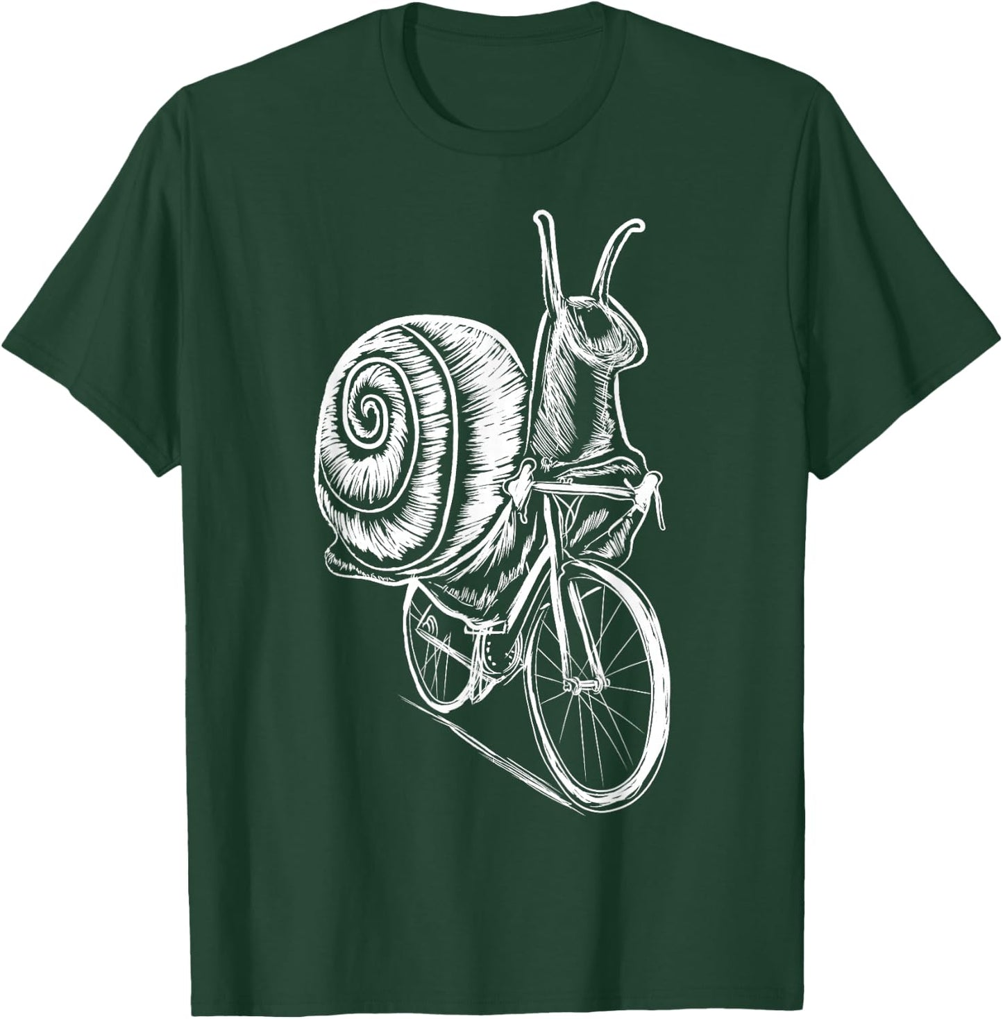 Cycling Snail Slug Bicycle Clothes Outfit Cyclist Gift Snail T-Shirt - T-Shirt | Forest