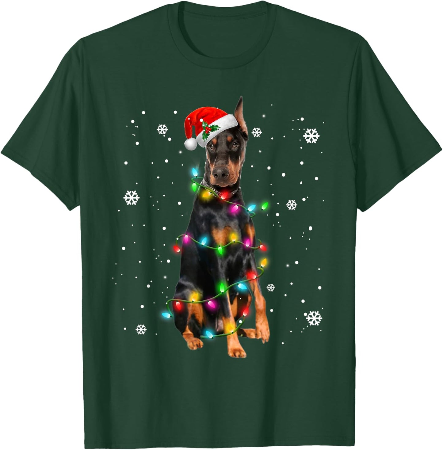 Doberman Pinscher Dogs Tree Christmas Sweater Xmas Pet Dog T-Shirt - T-Shirt | Forest