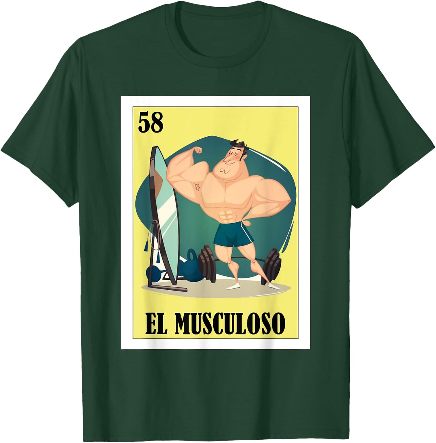 Funny Mexican Design for Fit Guys - El Musculoso T-Shirt - T-Shirt | Forest