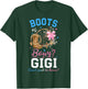 Boots or Bows Gender Reveal Party Announcement Gigi Grandma T-Shirt - T-Shirt | Forest