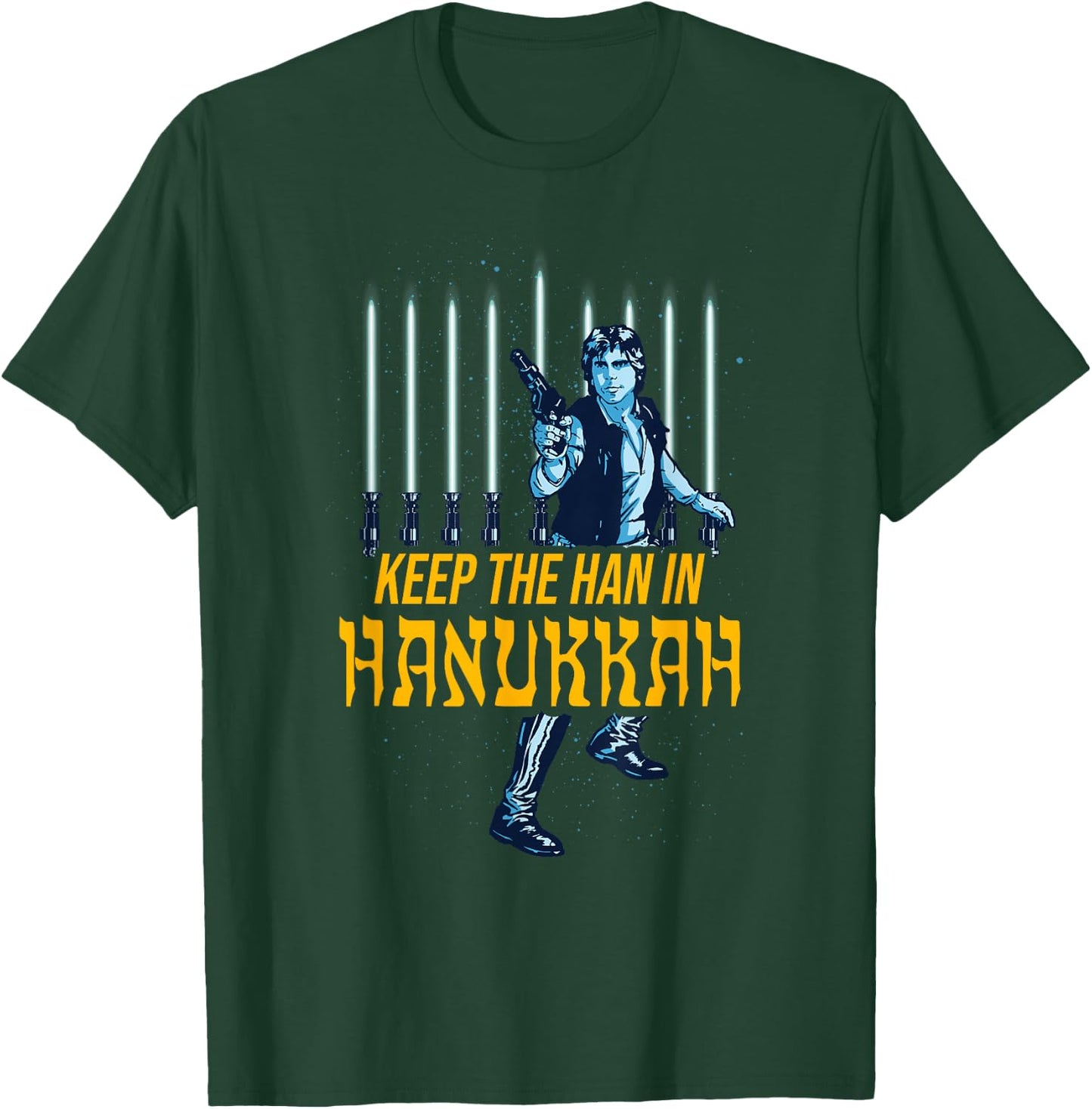 Star Wars Han Solo Hanukkah Lightsaber Menorah T-Shirt - T-Shirt | Forest
