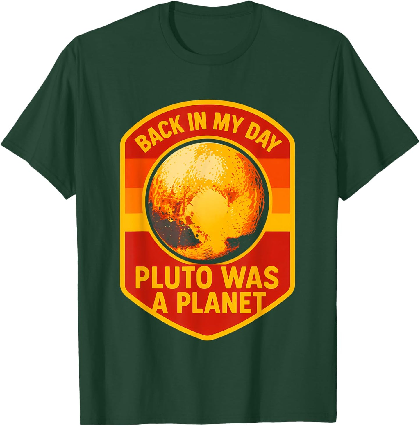 Pluto Retro Astronomy Fun Men's Planet Gazer T-Shirt - T-Shirt | Forest