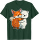 Polar Bear and Fox Cute Animals Animal Hugging T-Shirt - T-Shirt | Forest