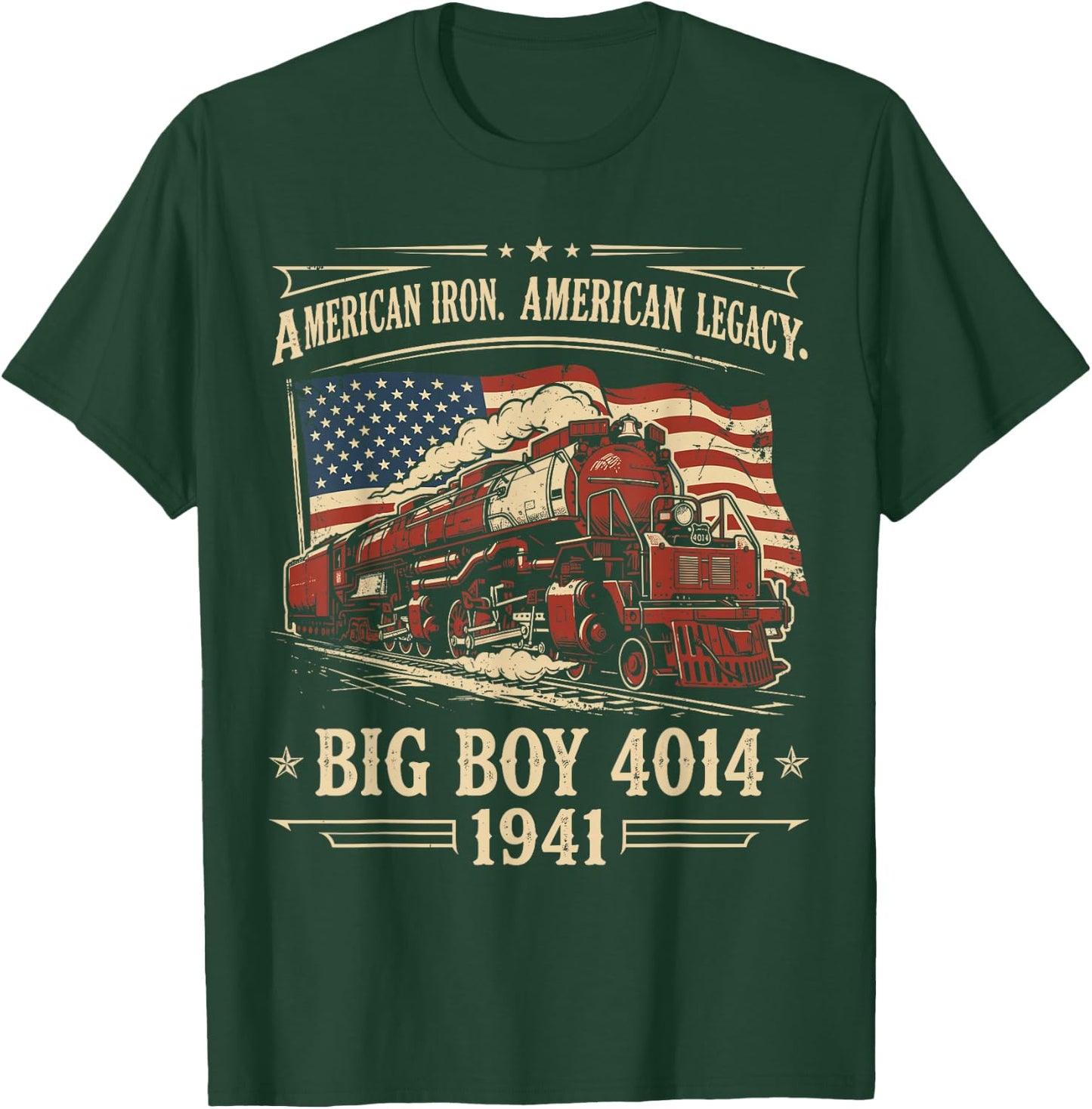 Big Boy Train 4014 Shirt , American Iron Locomotive T-Shirt - T-Shirt | Forest