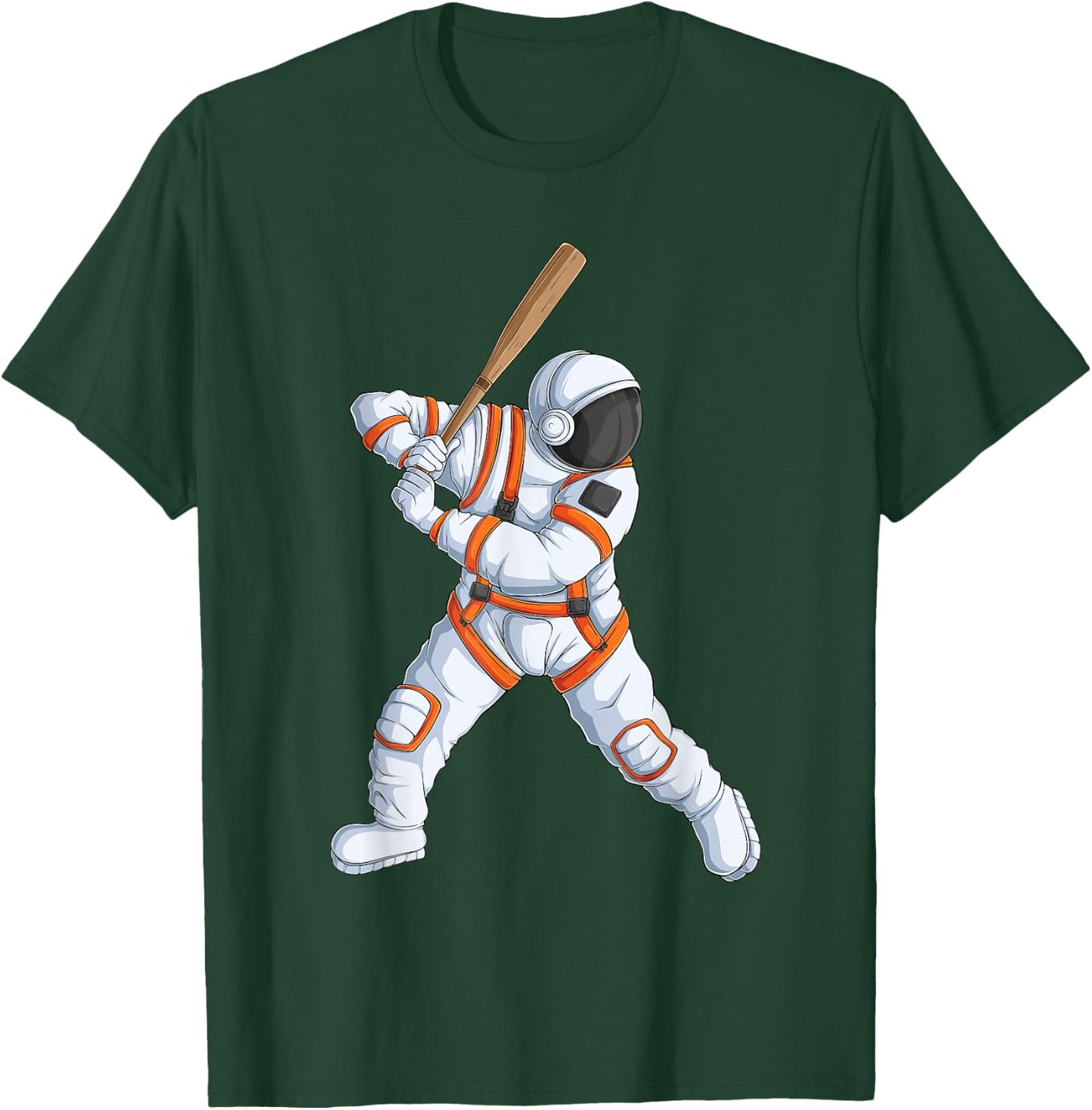 Space Astronaut Baseball funny Baseball Player T-Shirt - T-Shirt | Forest