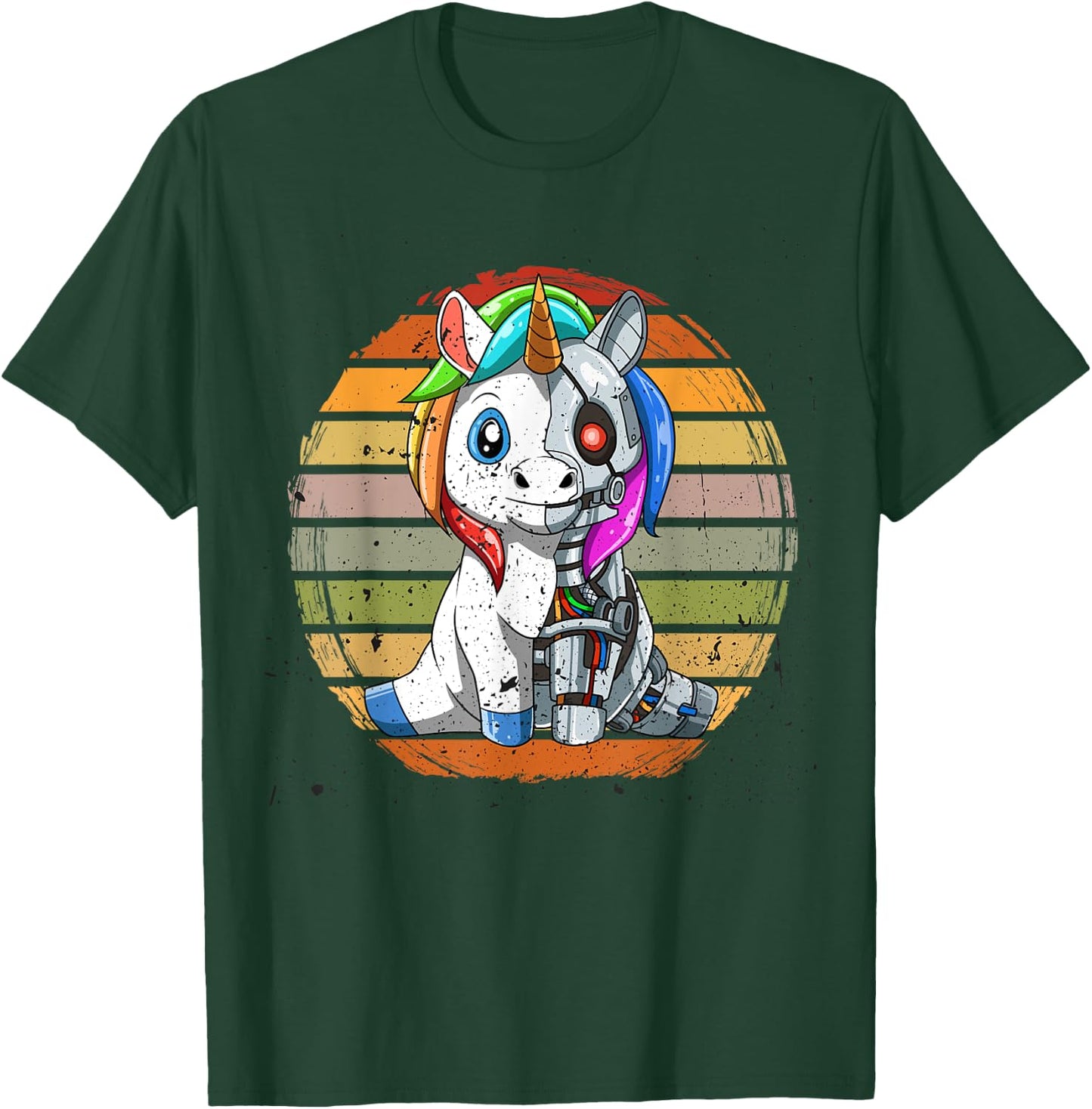 Grunge Unicorn Robot Robotic Cuddle Cyborg T-Shirt - T-Shirt | Forest