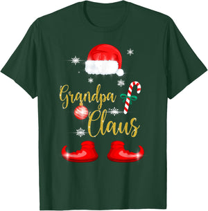 Grandpa Santa Claus Funny Family Christmas Pjs for Granddad T-Shirt - T-Shirt | Forest