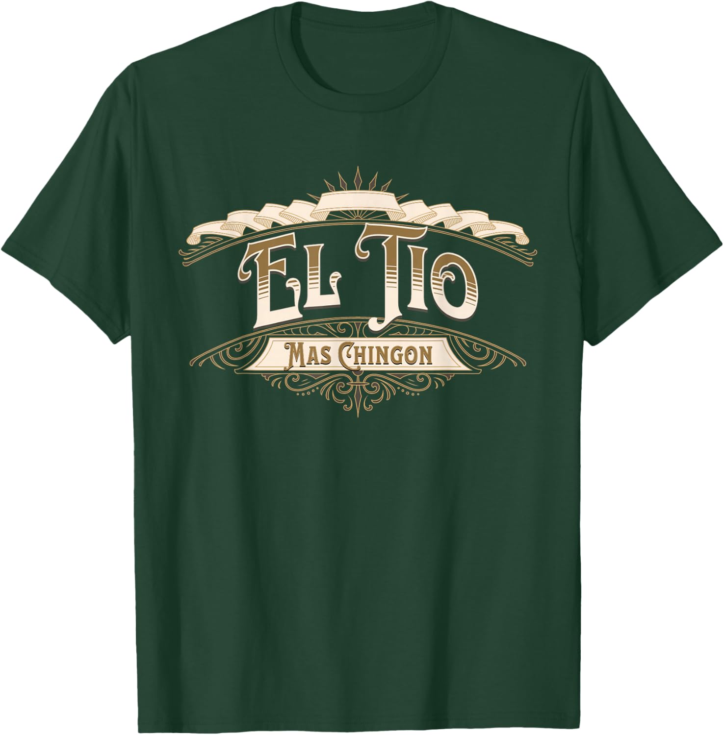 Latinaware: Beautiful and Fun Designs EL TIO MAS CHINGON Black Cotton Blend - Men's Small - Short Sleeve - - Classic Fit - Cultural Theme, Matching Set T-Shirt - T-Shirt | Forest
