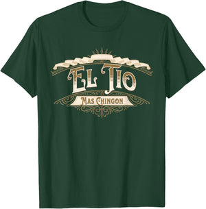 Latinaware: Beautiful and Fun Designs EL TIO MAS CHINGON Black Cotton Blend - Men's Small - Short Sleeve - - Classic Fit - Cultural Theme, Matching Set T-Shirt - T-Shirt | Forest