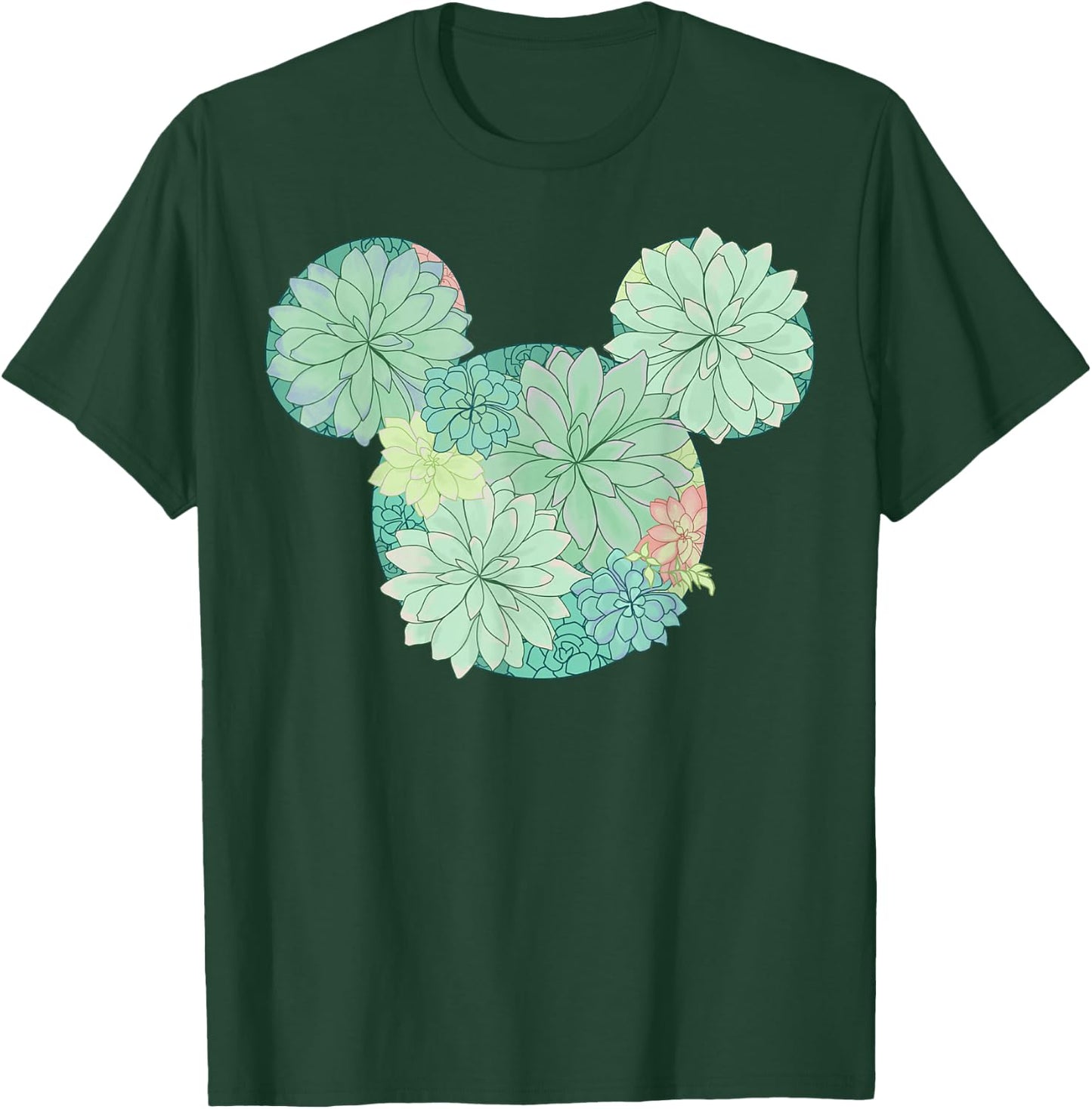 Disney Mickey And Friends Mickey Succulent Fill T-Shirt - T-Shirt | Forest
