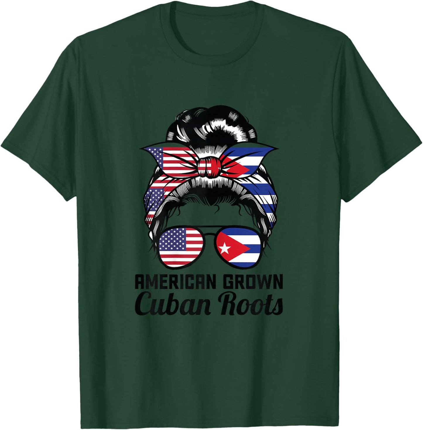 American Grown Cuban Roots Cuba T-Shirt - T-Shirt | Forest