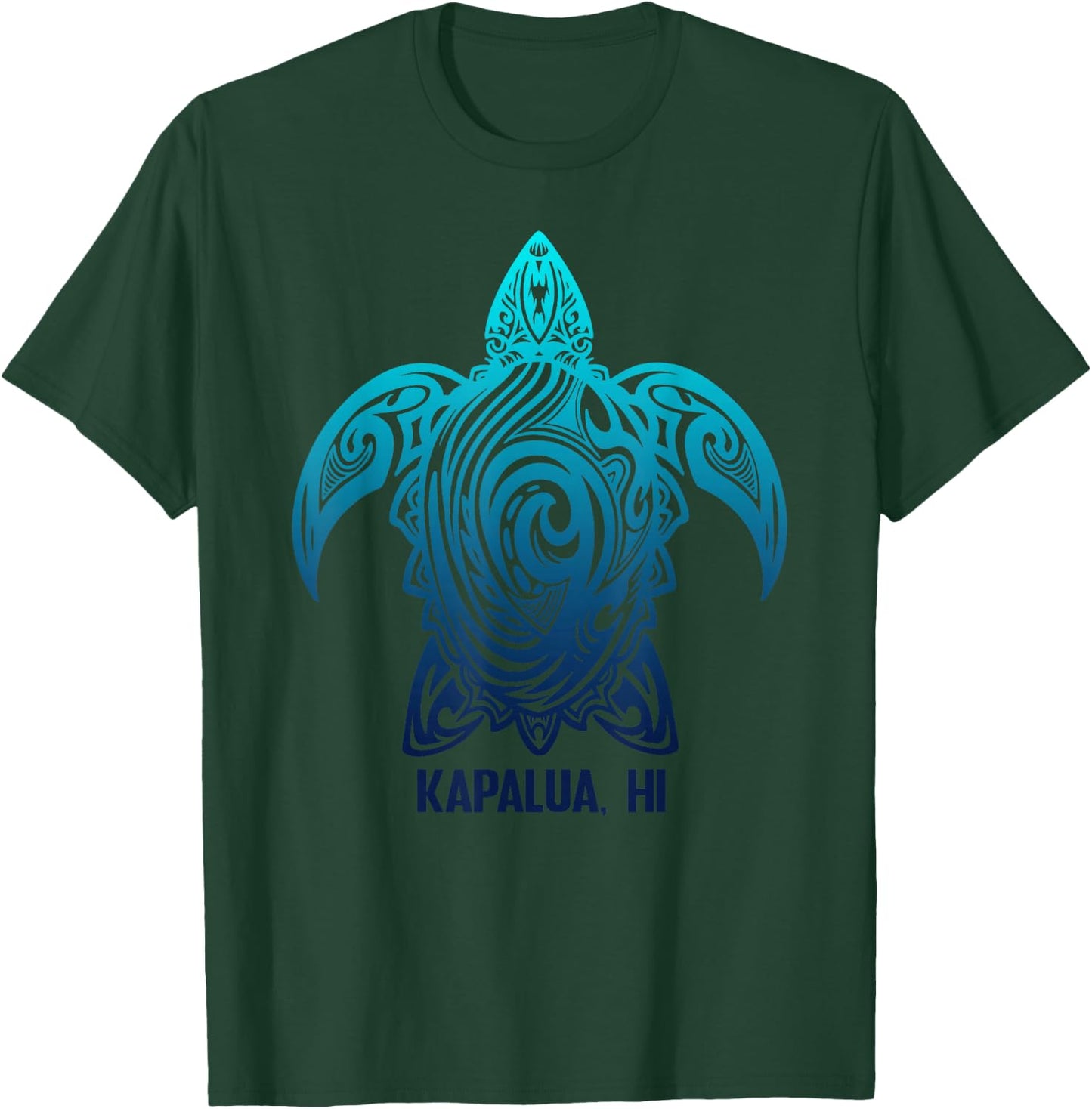 Kapalua Hawaii Tribal Turtle Hawaiian Surfer Diving T-Shirt - T-Shirt | Forest