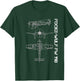 Focke-Wulf Fw 190 Fighter Aircraft Aviation Blueprint T-Shirt - T-Shirt | Forest
