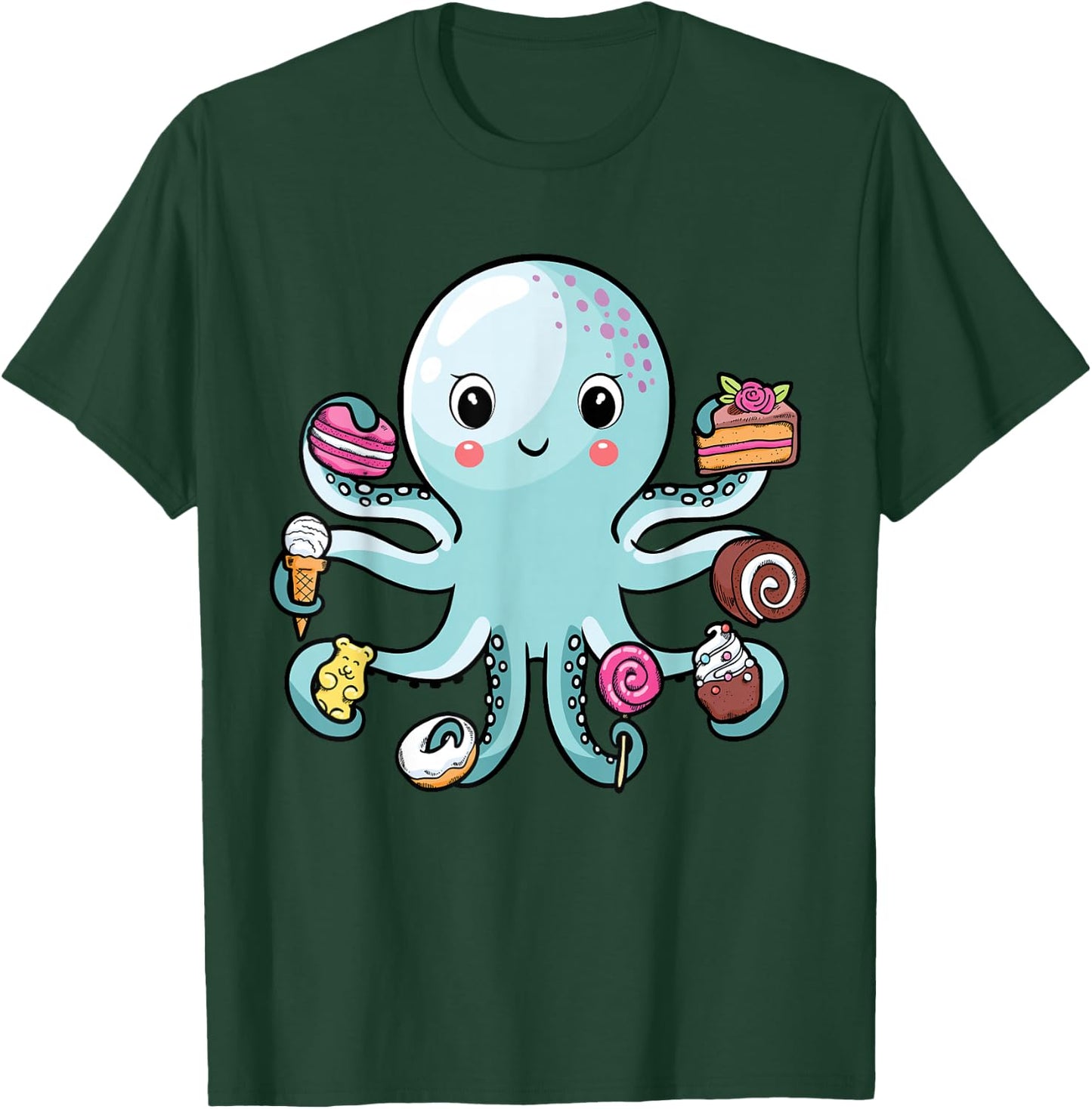 Octopus Octopus Cake Tentacles Marine Animals Children T-Shirt - T-Shirt | Forest