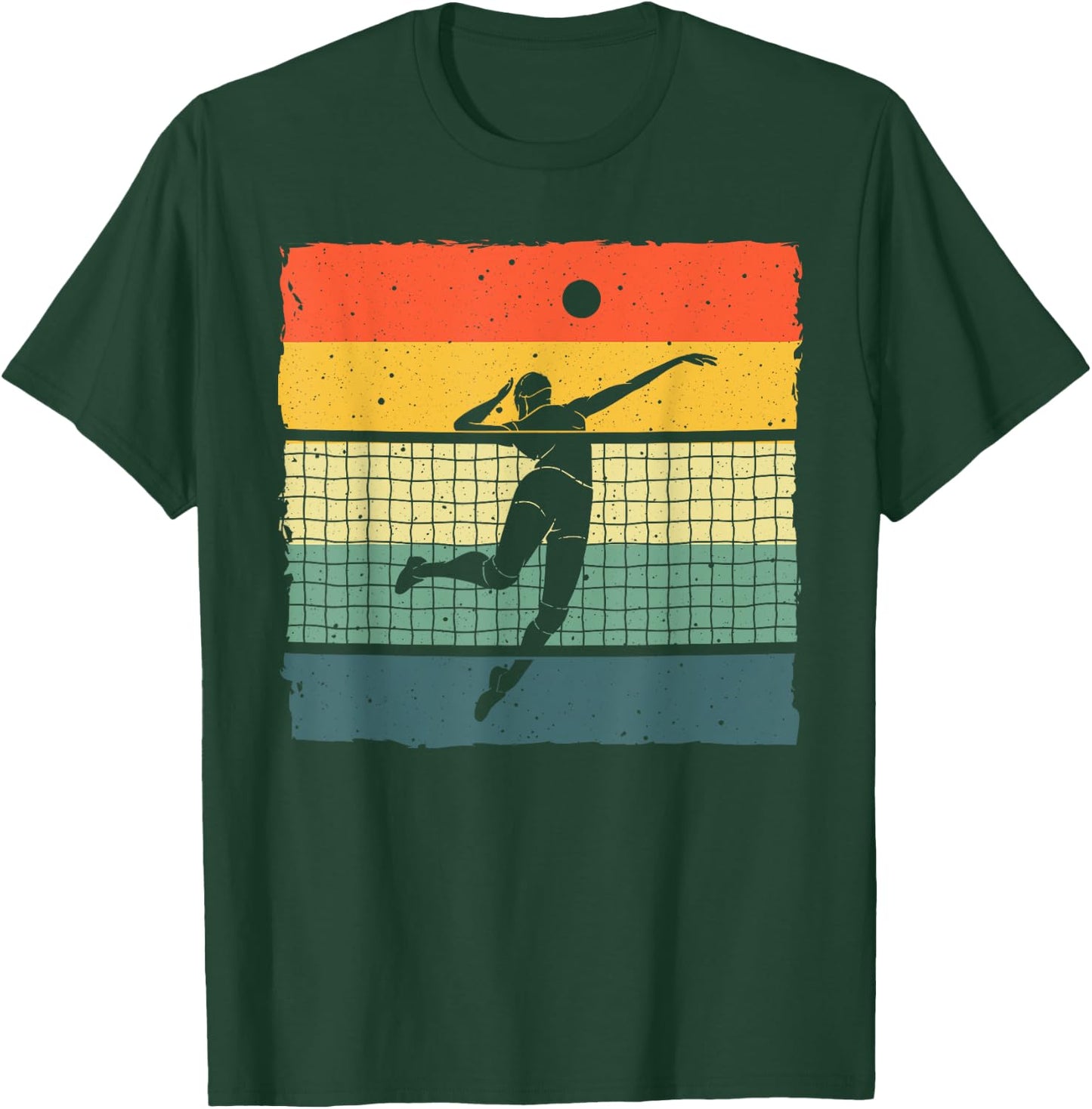 Vintage Volleyball Design Women Volleyball Player T-Shirt - T-Shirt | Forest