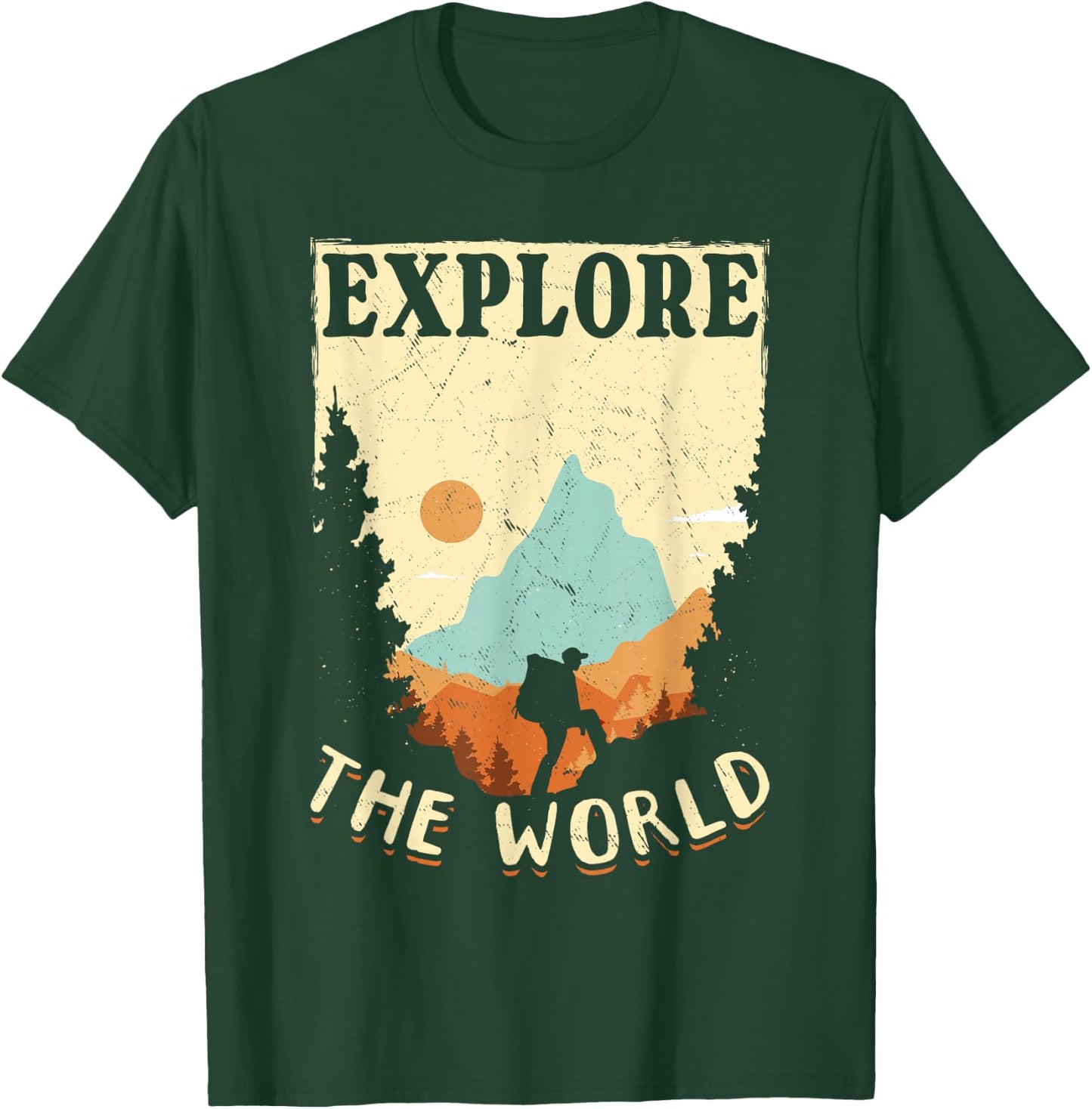 Hiking Mountain Outdoors Explore the World T-Shirt - T-Shirt | Forest