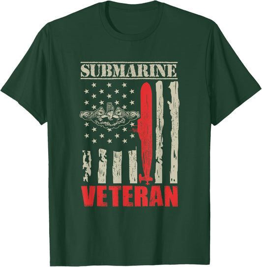 US Military Submarine Gift A Veteran Submariner T-Shirt - T-Shirt | Forest