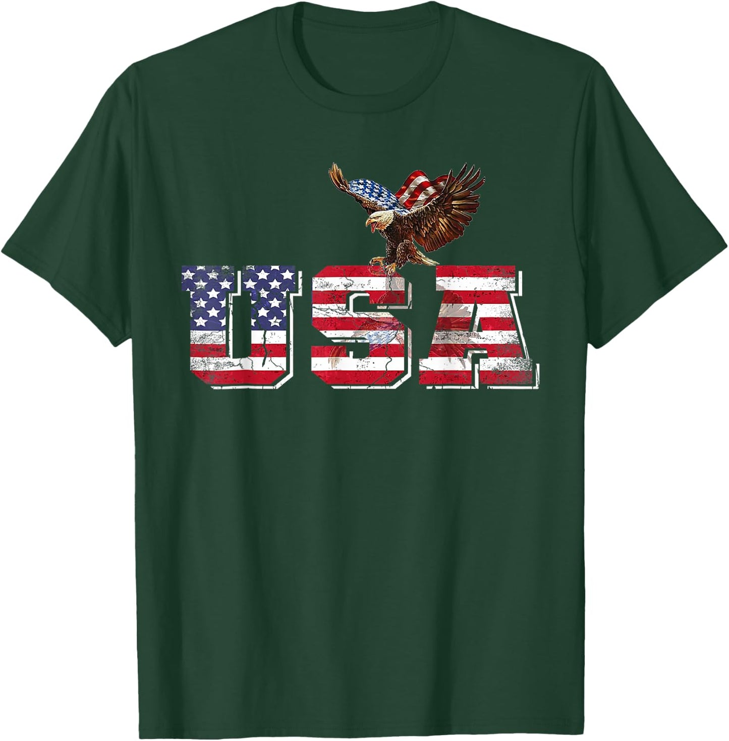 USA American Flag Patriotic 4th of July Eagle Women T-Shirt - T-Shirt | Forest