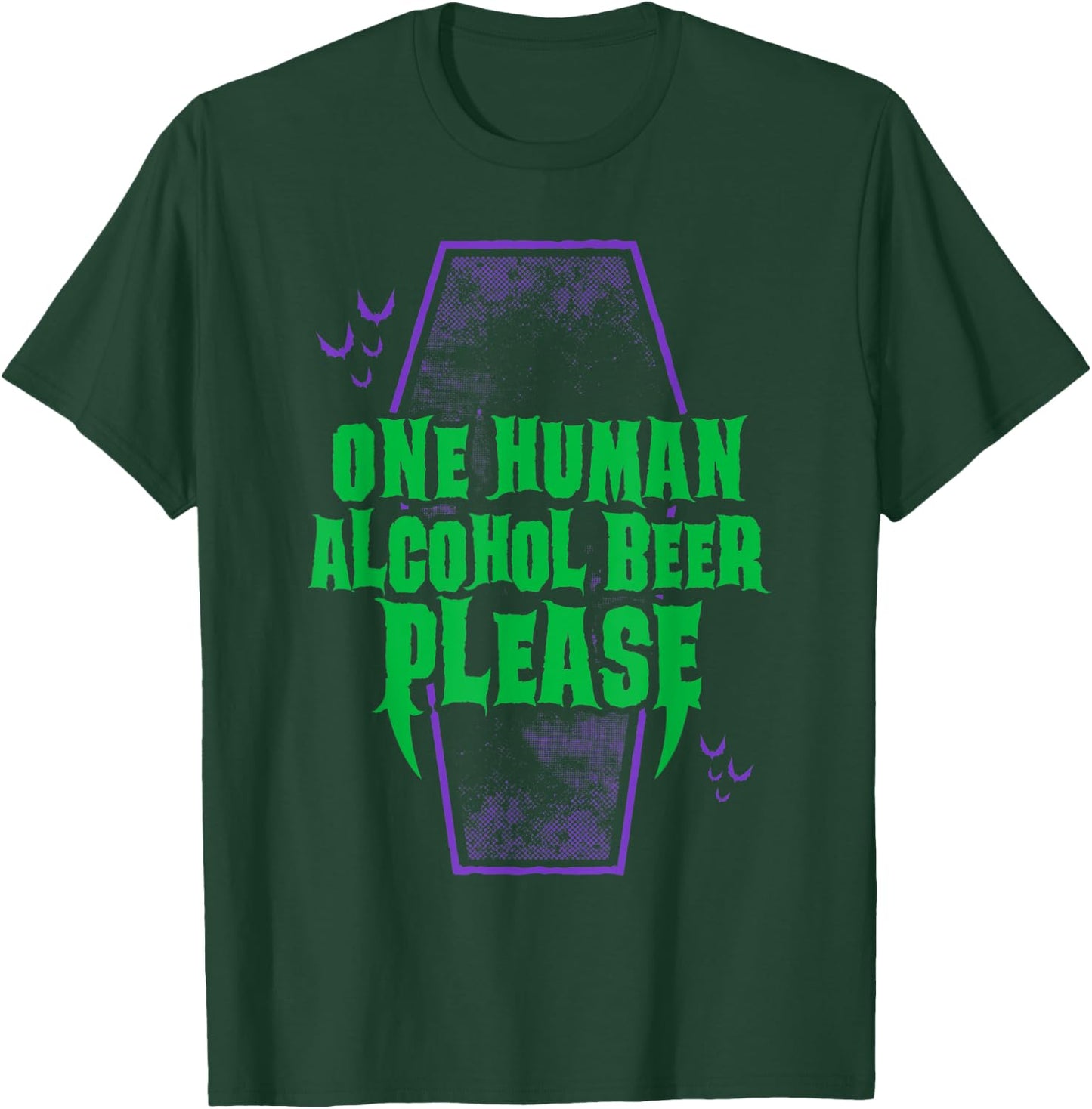 One Human Alcohol Beer - Funny Goth Vampire - Distressed T-Shirt - T-Shirt | Forest
