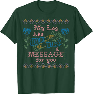 Twin Peaks Log Has A Message for You Needlepoint T-Shirt - T-Shirt | Forest