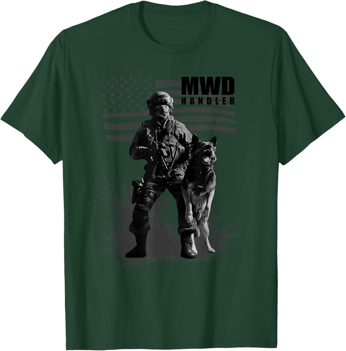 Military working dog handler Men Women Girls Kids T-Shirt - T-Shirt | Forest
