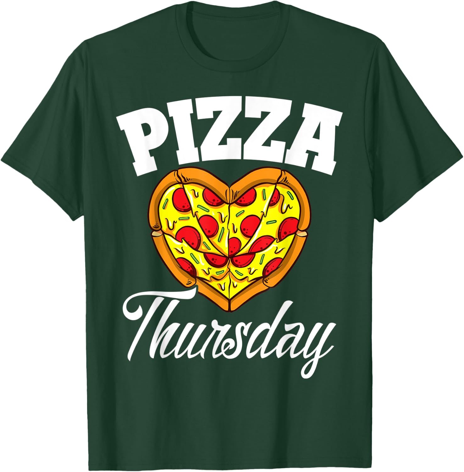 Thursday Pizza Night Funny Pizza Lover Fast Food T-Shirt - T-Shirt | Forest