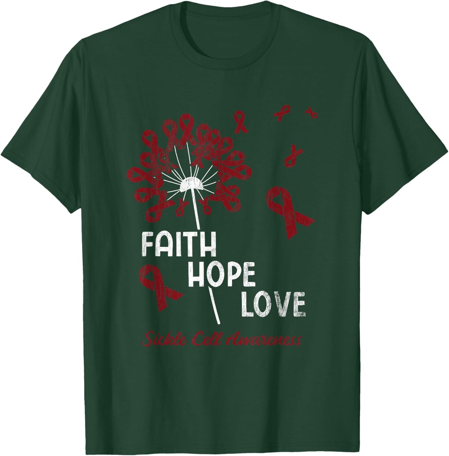 Faith Hope Love Sickle Cell Awareness T-Shirt - T-Shirt | Forest