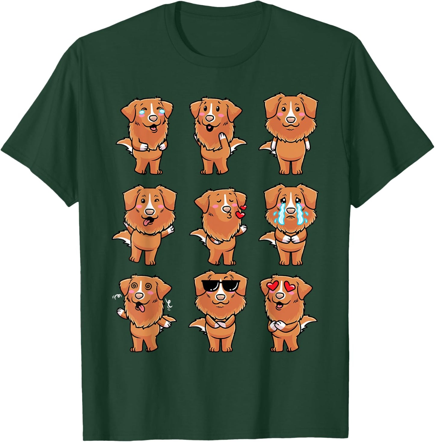 Thembtollermal Nova Scotia Duck Tolling Retriever Dog Emotions T-Shirt - T-Shirt | Forest
