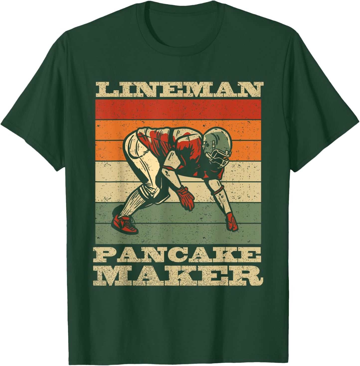 Lineman Pancake Maker - American Football Season Party T-Shirt - T-Shirt | Forest