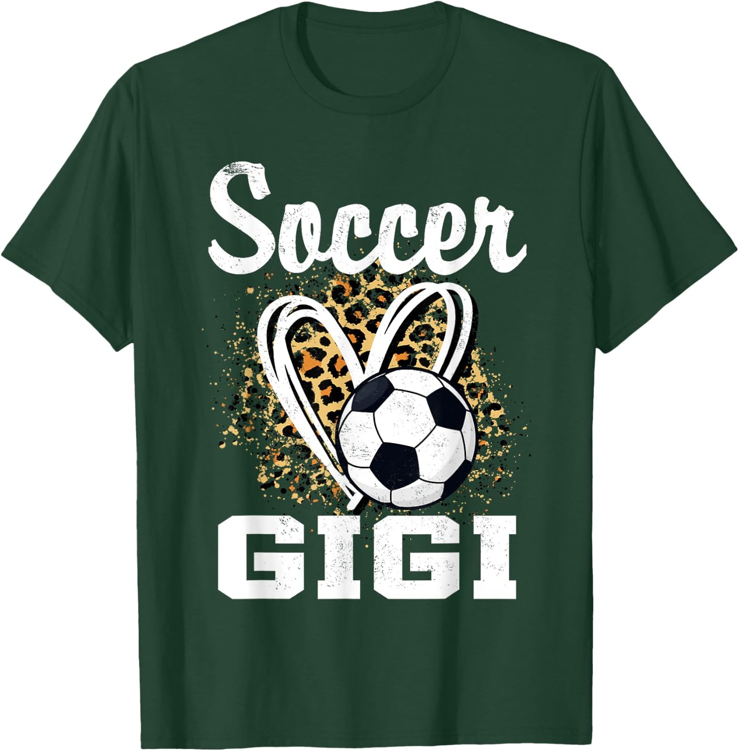 Soccer Gigi Leopard Heart Grandma T-Shirt - T-Shirt | Forest
