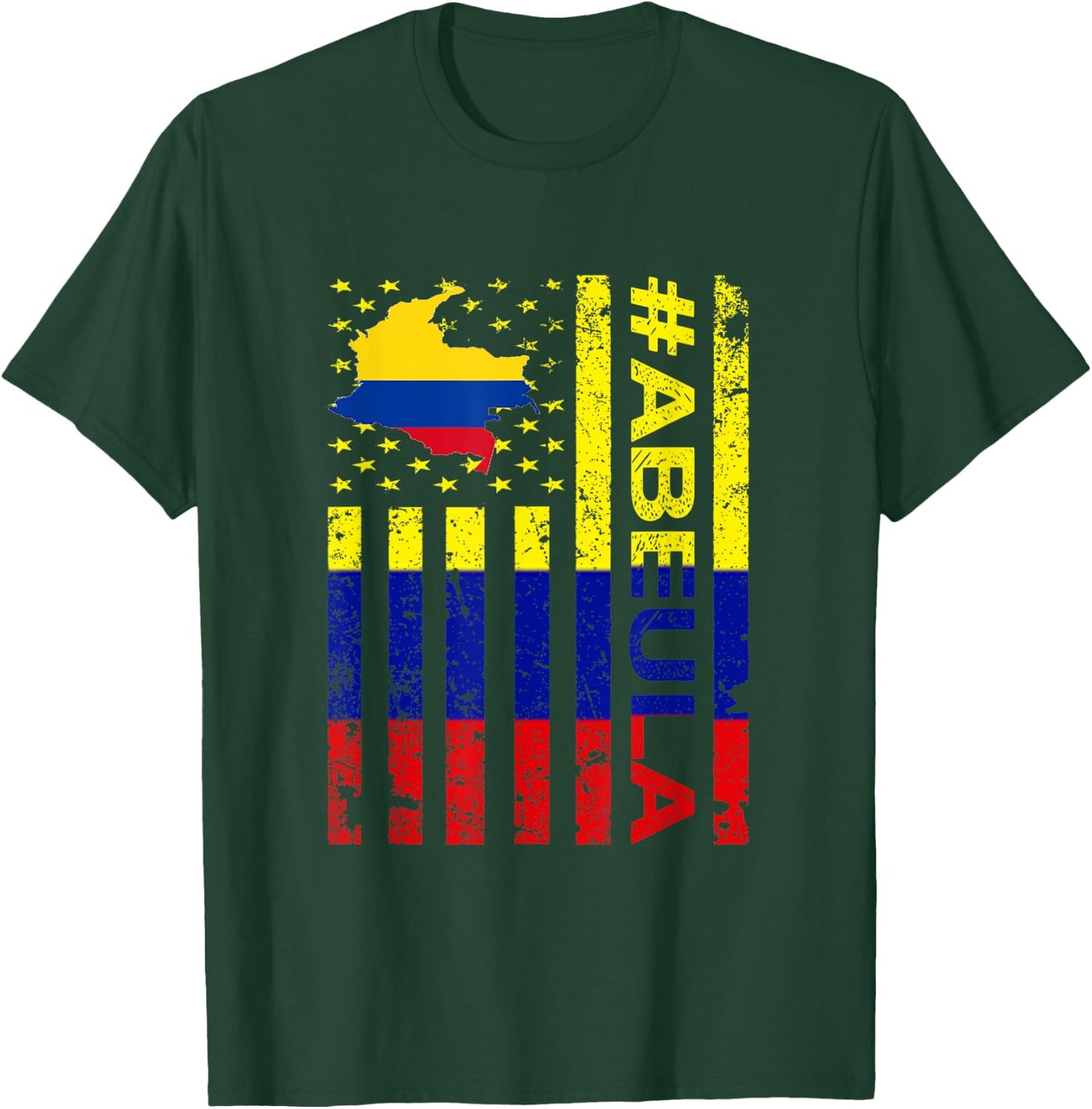 Abuela Colombian Grandma Colombia USA American Mother's Day T-Shirt - T-Shirt | Forest