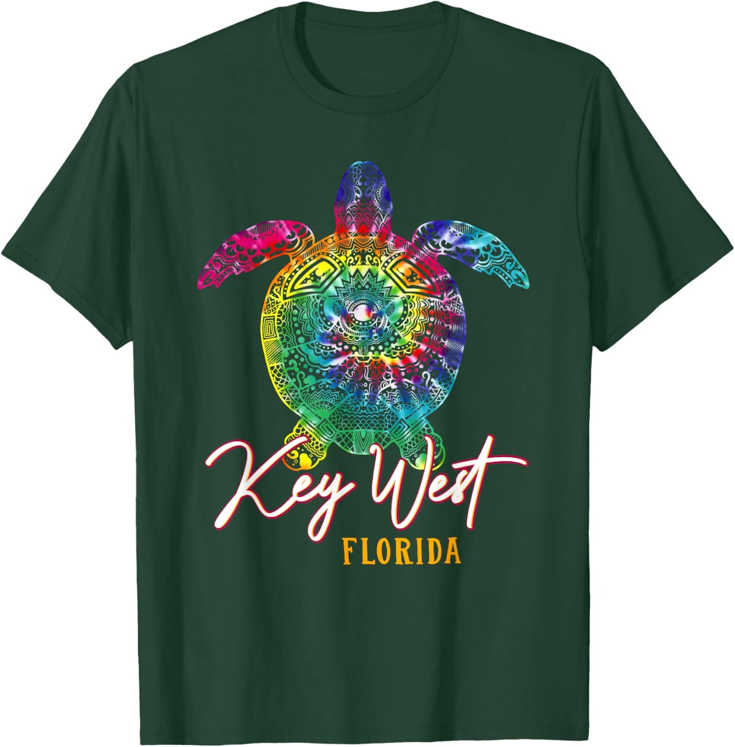 Key West Tie Dye Sea Turtle Florida Matching Family Vacation T-Shirt - T-Shirt | Forest