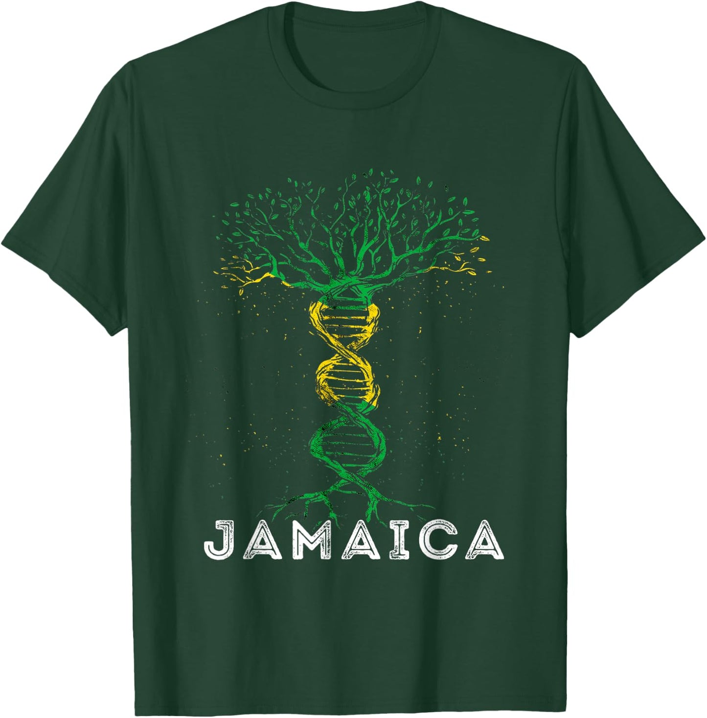 Jamaica Flag Tree Jamaican Roots Heritage Jamaican Pride T-Shirt - T-Shirt | Forest