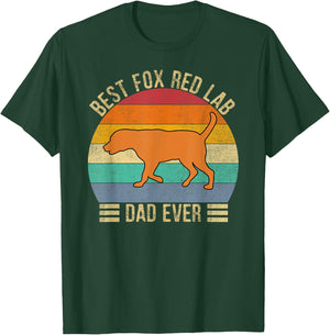 Best Fox Red Lab Dad Ever Labrador Retriever Vintage Retro T-Shirt - T-Shirt | Forest