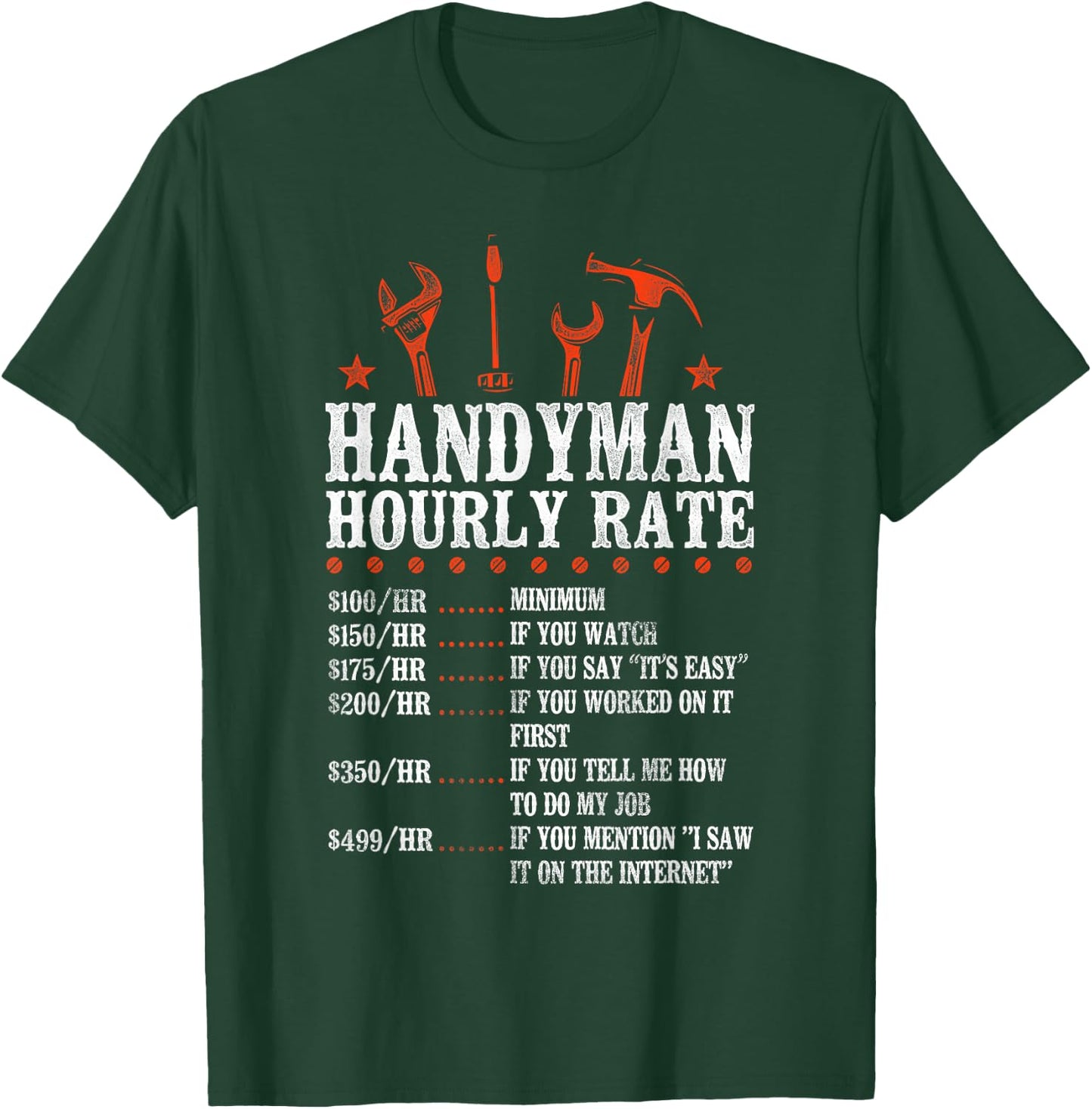 Funny Handyman HD0 Vintage Black , -Adults, Small, Short Sleeve, Classic Fit, , Polyester 100% T-Shirt - T-Shirt | Forest