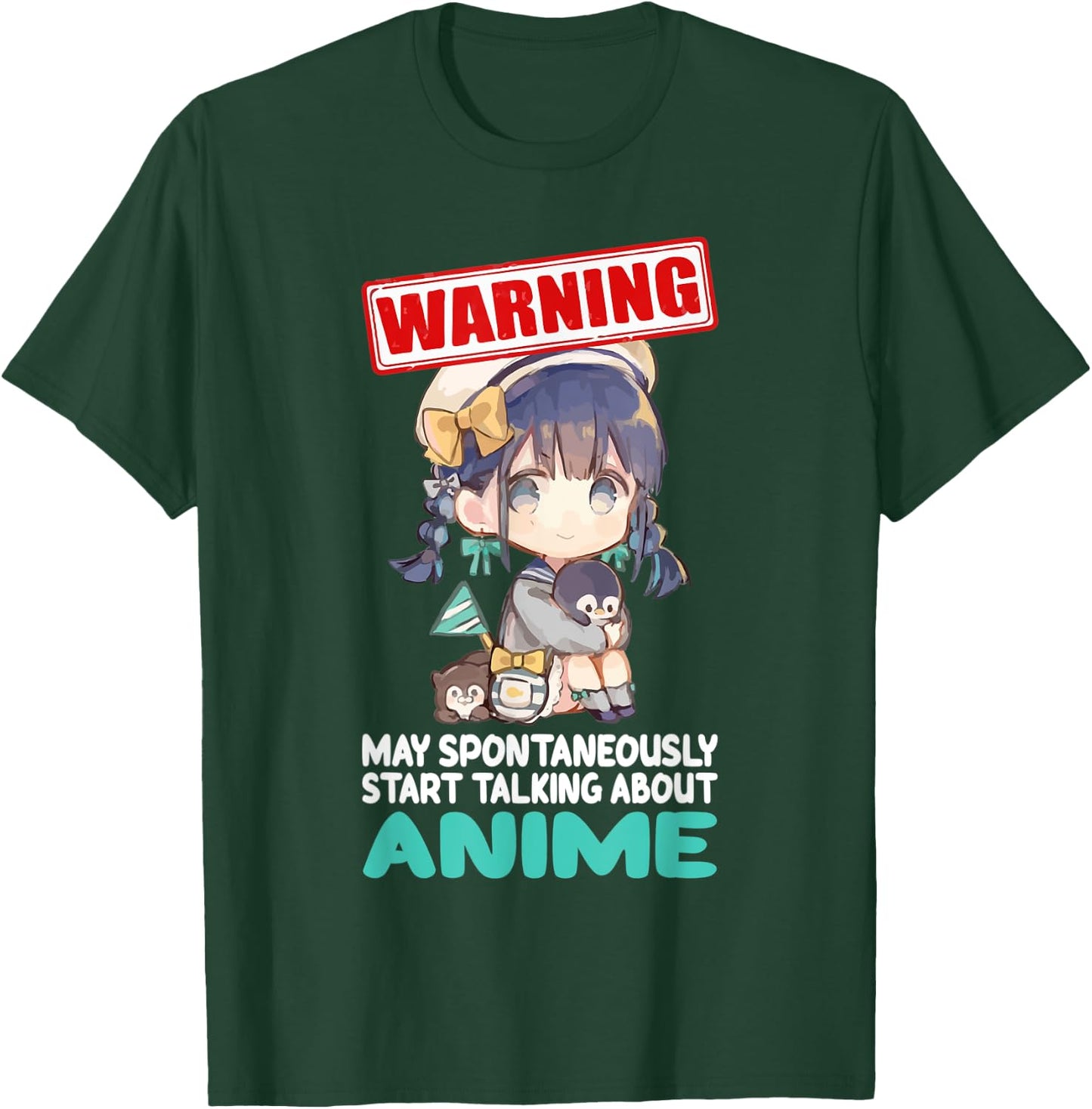 Warning May Spontaneously Start Talking About Anime Funny T-Shirt - T-Shirt | Forest